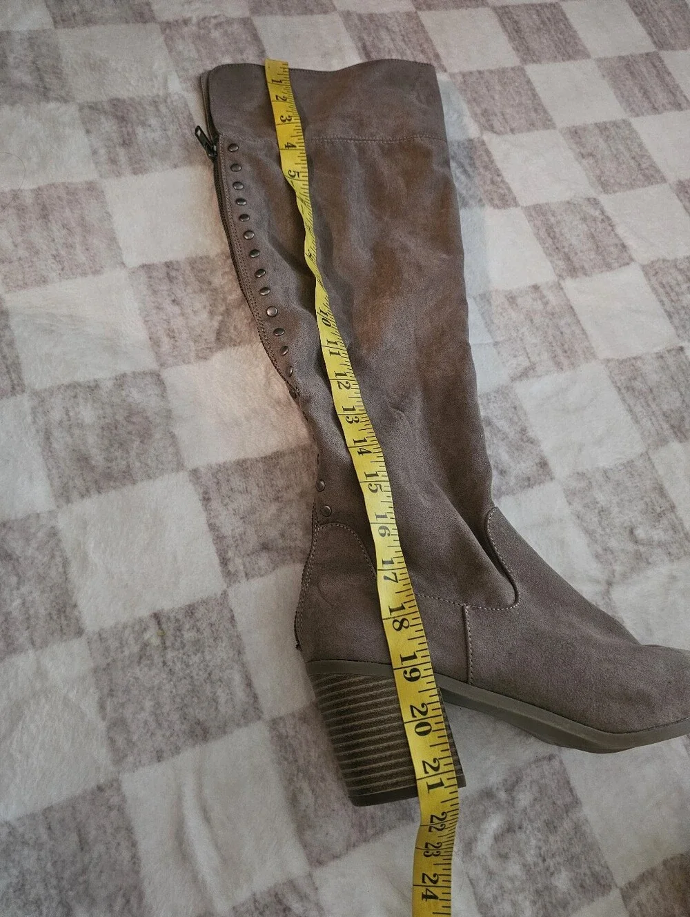 Madden Girl Taupe Over-the-Knee Block Heel Boots Size 8.5